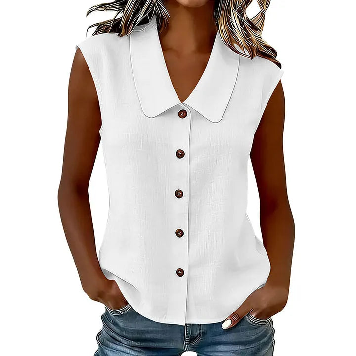 Chisato - V-neck Button Down Shirt