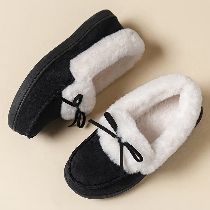 Avelena - Cozy Plush Slipper With Bow