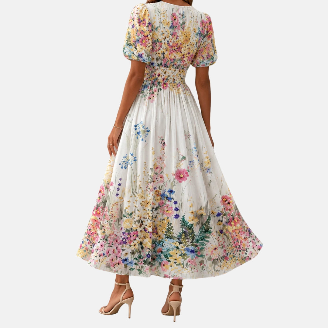 Kirina - Floral Print Wrap Midi Dress