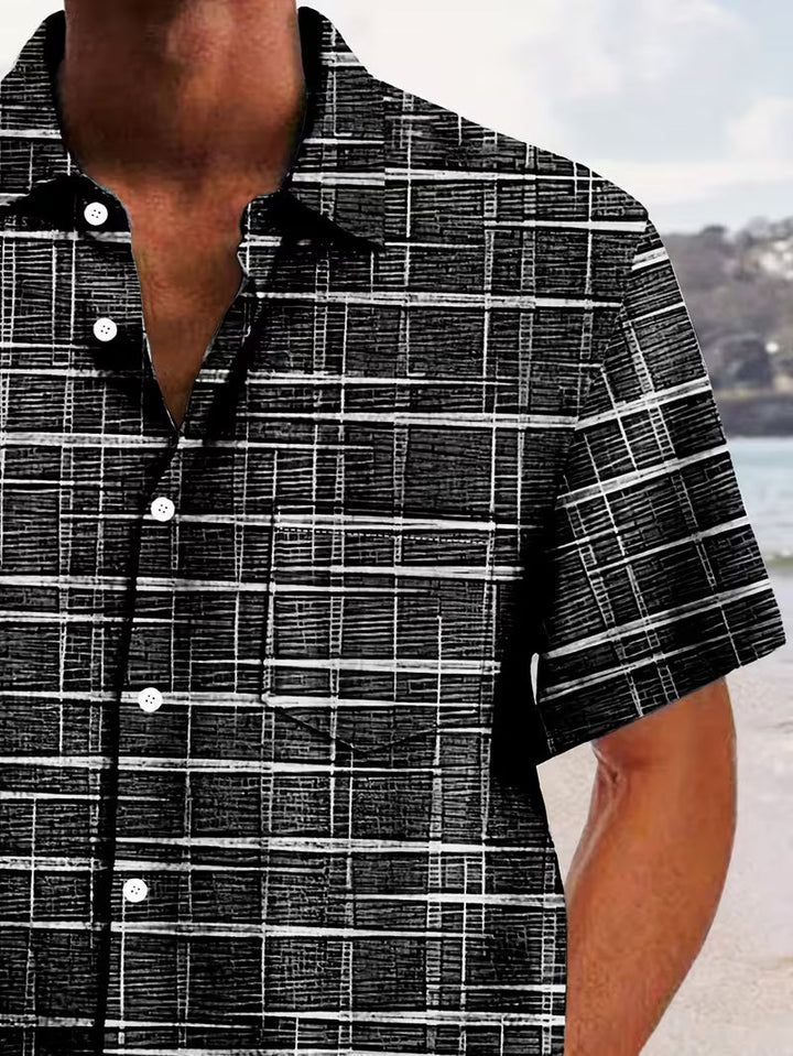 Jerrick - Vintage Geometric Print Shirt