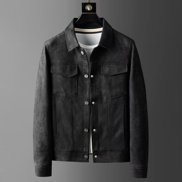 Aveloruva - Faux Suede Jacket With Front Pockets