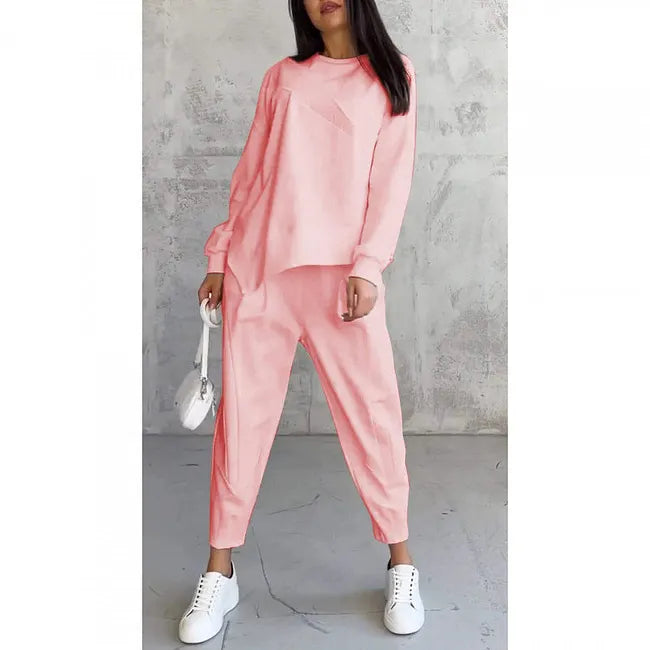 Velea - Casual Long Sleeve Sweatshirt and Jogger Set