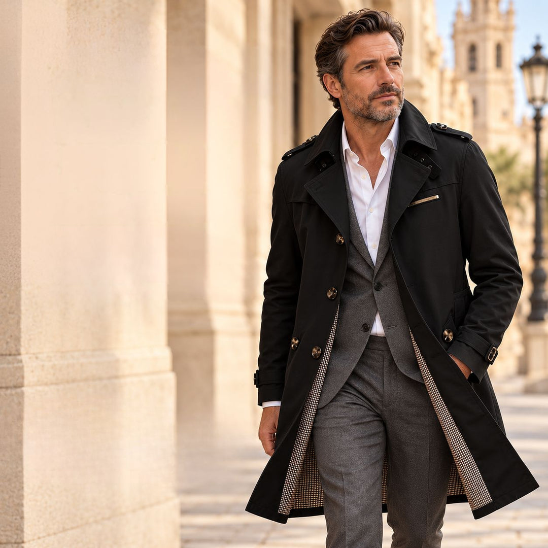 Brigenette - Coat With Notched Collar and Button Closure