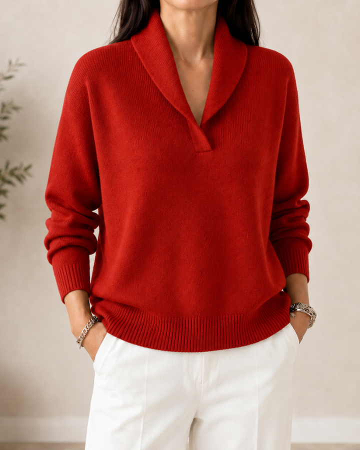 Prisuna - Long Sleeve V-Neck Sweater