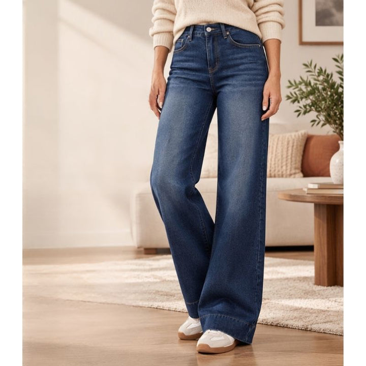 Quenuicia - Jeans With Wide Legs And High waist