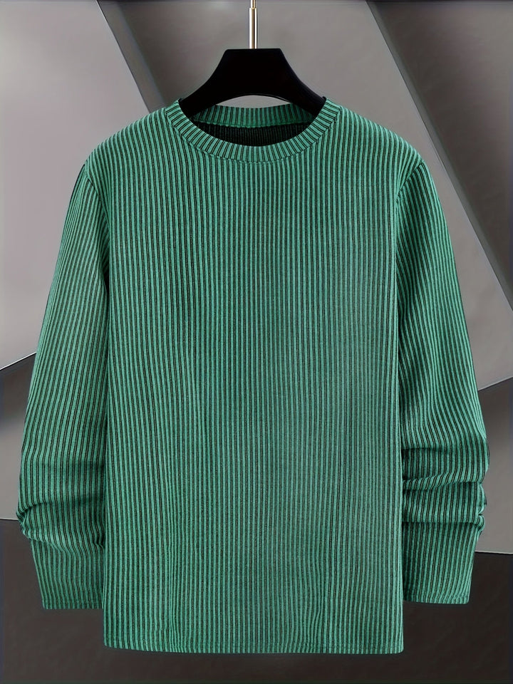 Jocor - Ribbed Knit Sweater With Crew Neck