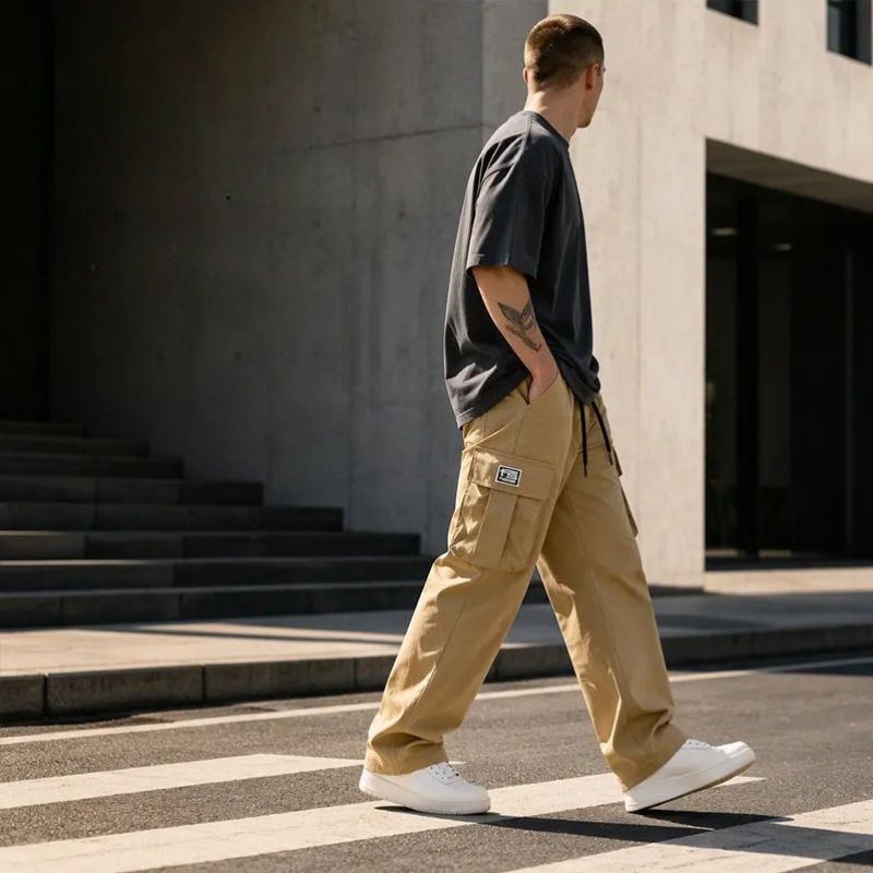 Zephyrtrace - Cargo Trousers With Drawstring Waist and Pockets