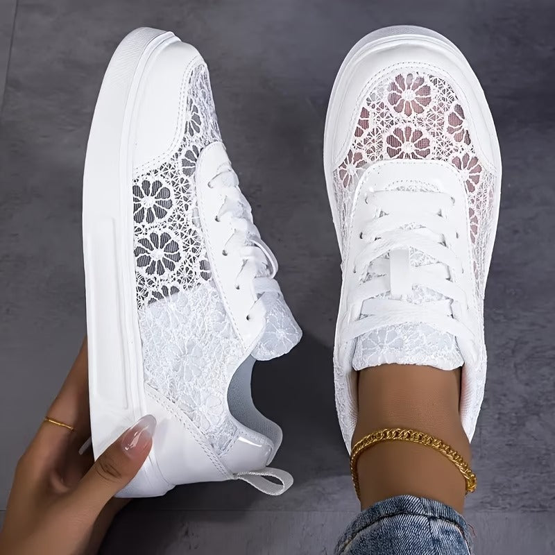 Liena - Floral Lace-Up Sneakers
