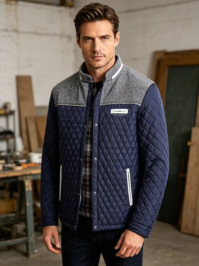 Raffin - Diamond Patchwork Puffer Jacket