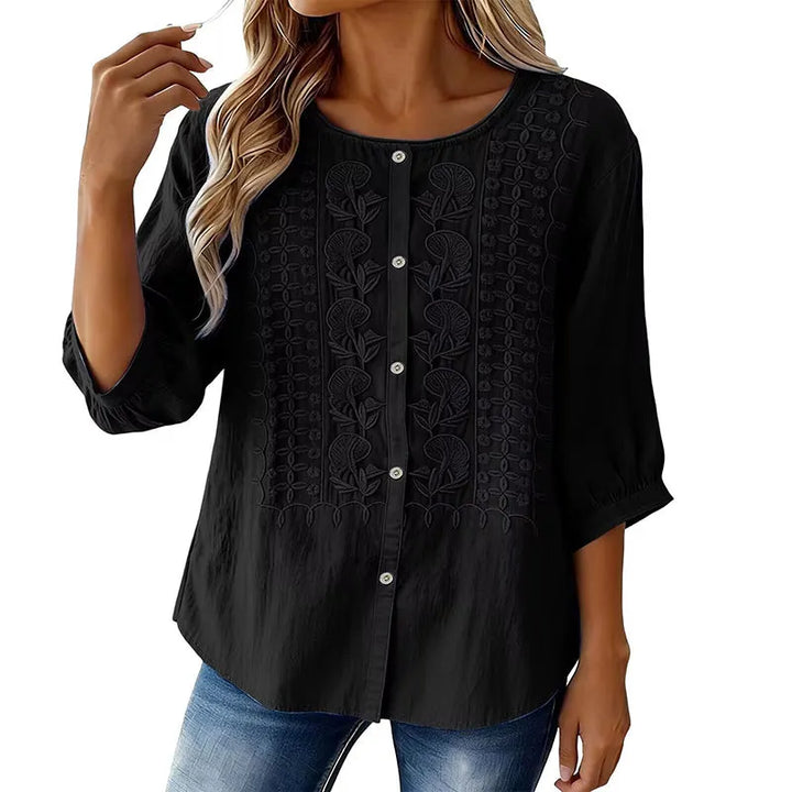 Andreza - Cotton Blouse With Button