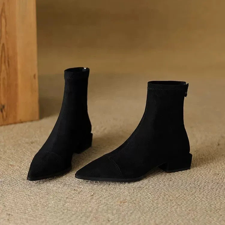 Palelle - Suede Ankle Boots With Pointed Toe
