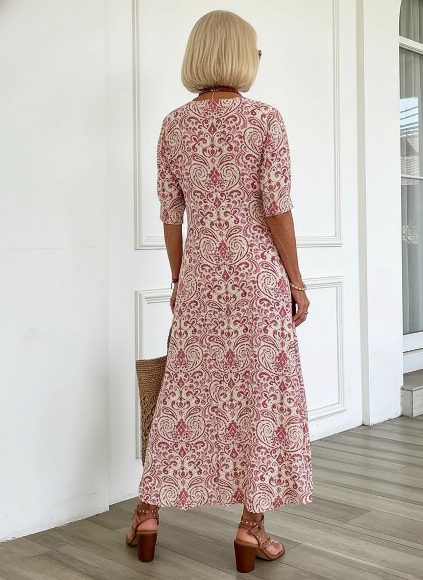 Zarmina - Elegant Long Dress With Boho Print
