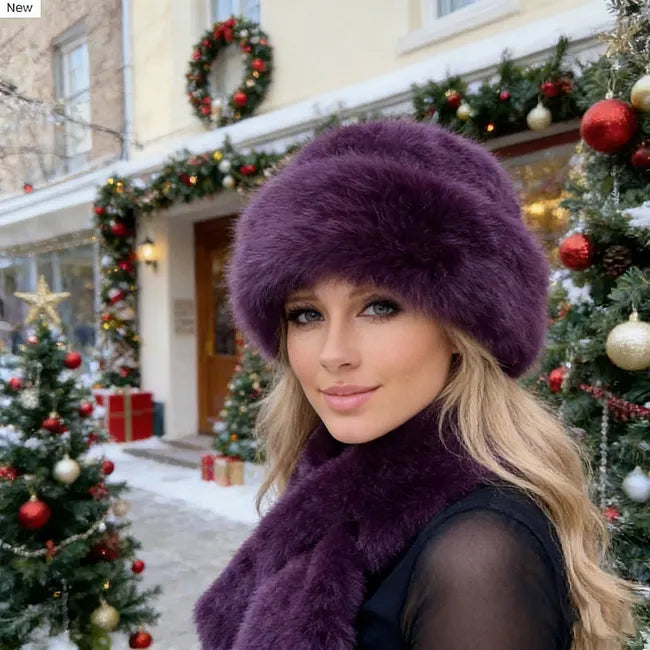 Delelle - Fluffy Winter Hat and Matching Scarf Set