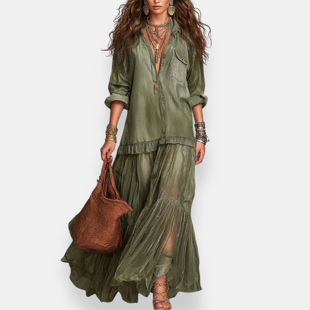 Zaynab - Bohemian Maxi Dress With Ruffles