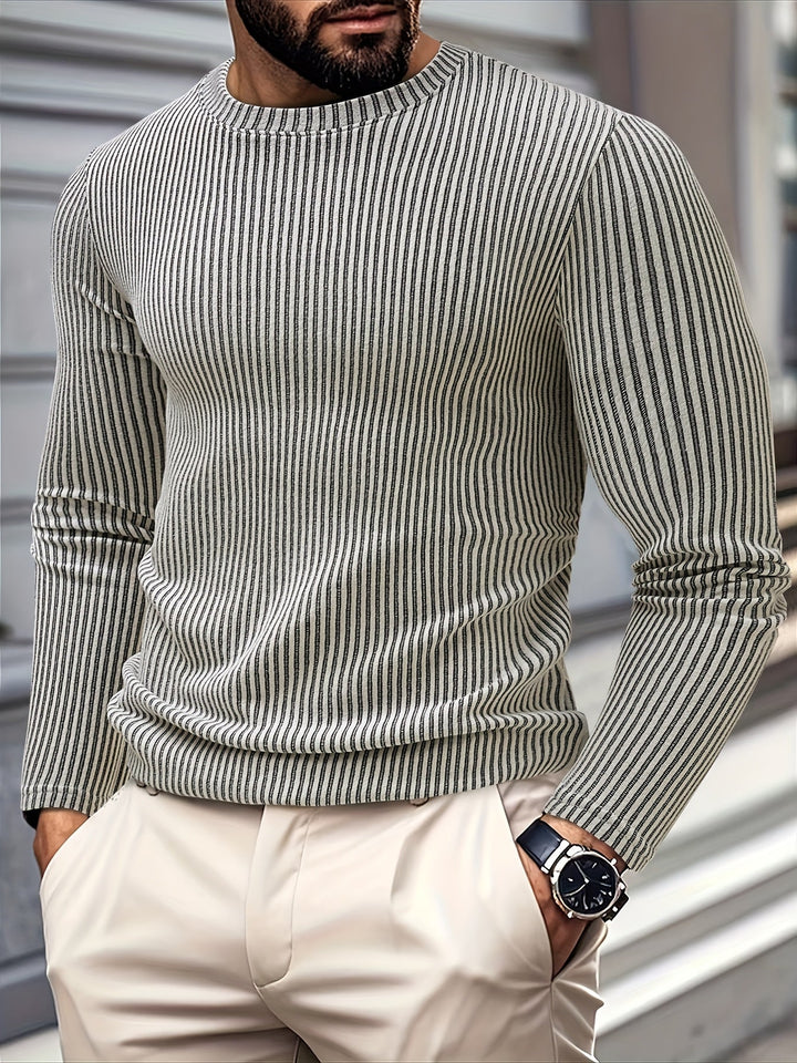 Jocor - Ribbed Knit Sweater With Crew Neck