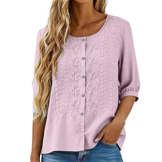 Andreza - Cotton Blouse With Button