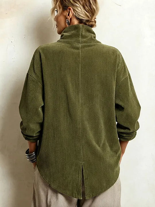 Clarena - Oversized Jacket With Asymmetric Collar and Pockets