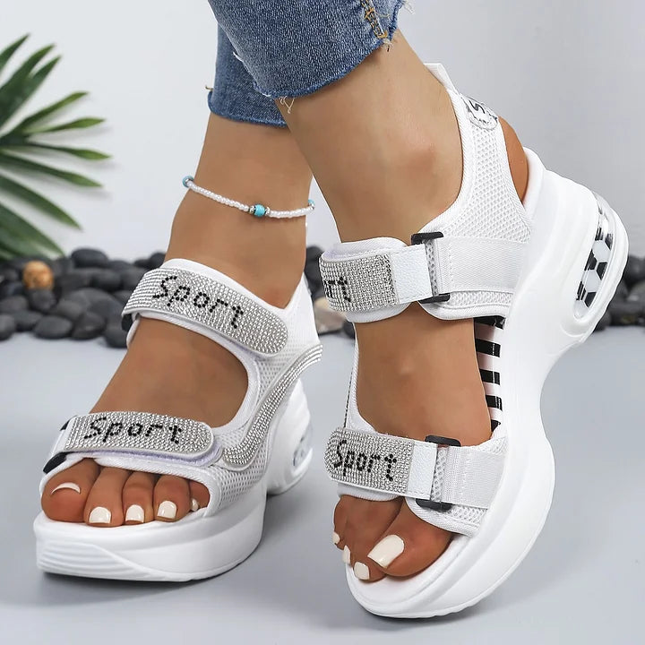 Terezie - Fashionable Orthopedic Sandals With Crystals