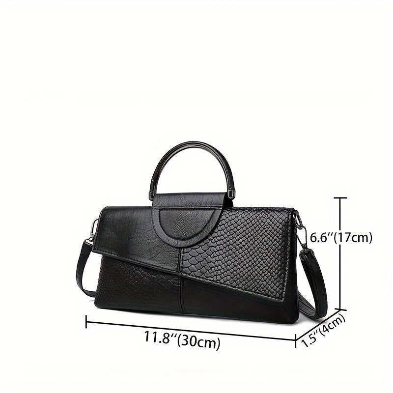 Samiis - Retro Crocodile Handbag With Zipper