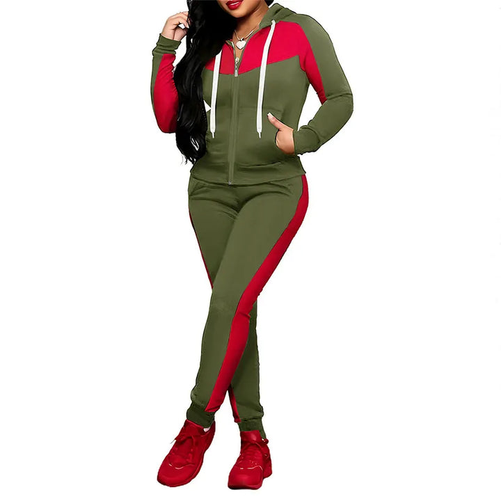 Sylvisoria - 2-Piece Colorblock Tracksuit Set
