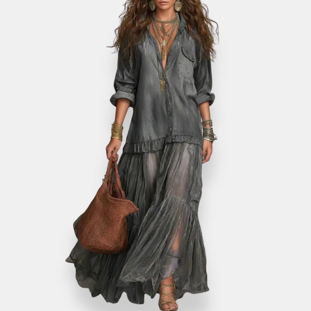 Zaynab - Bohemian Maxi Dress With Ruffles