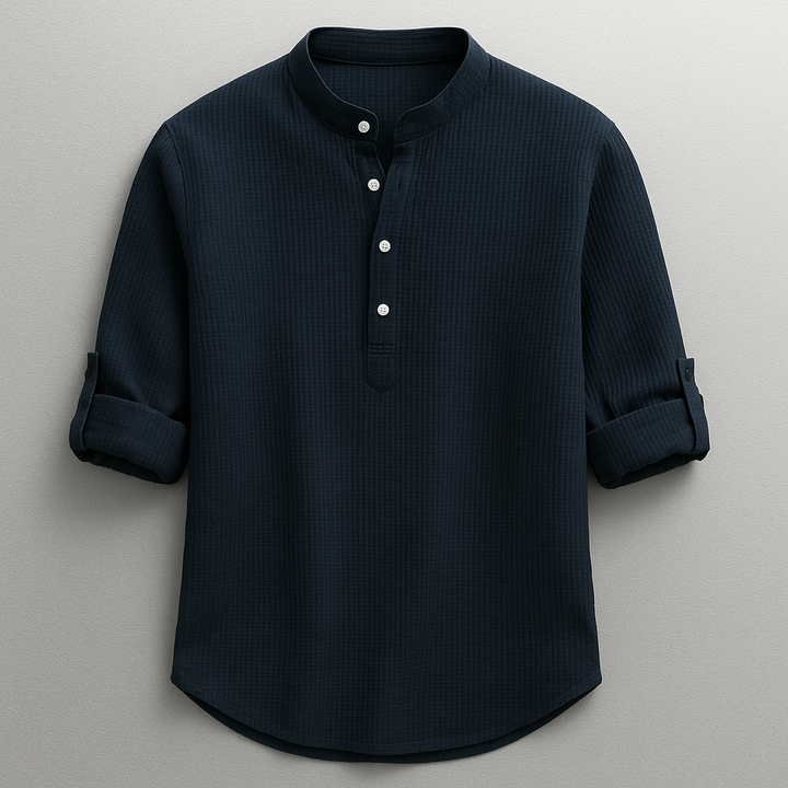 Antero - Henley Collar Long Sleeve Shirt