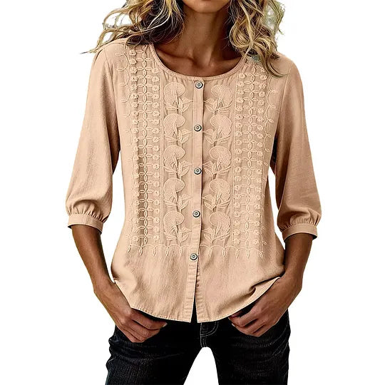 Andreza - Cotton Blouse With Button