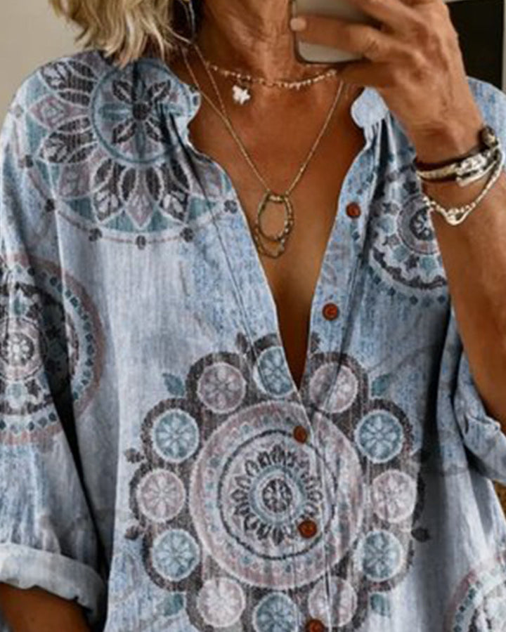 Nirita - Mandala Print Long Sleeve Shirt