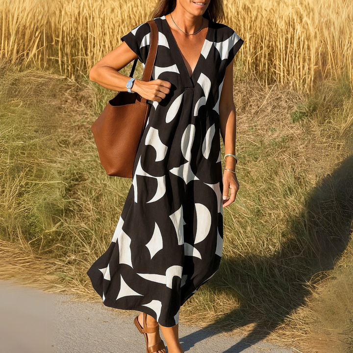 Gabby - Long V-neck Dress