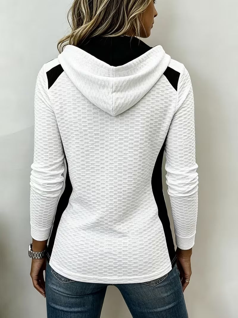 Kalisita - Textured Colorblock Hooded Top