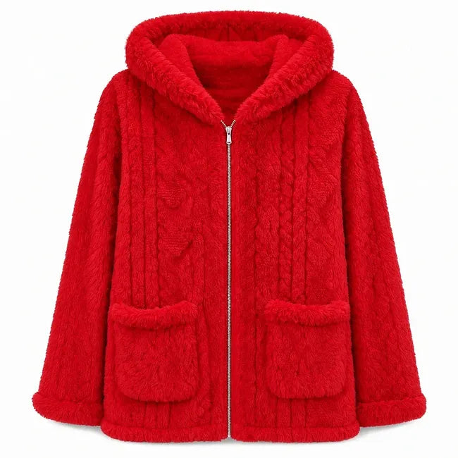 Kalisilova - Casual Plush Hooded Cardigan