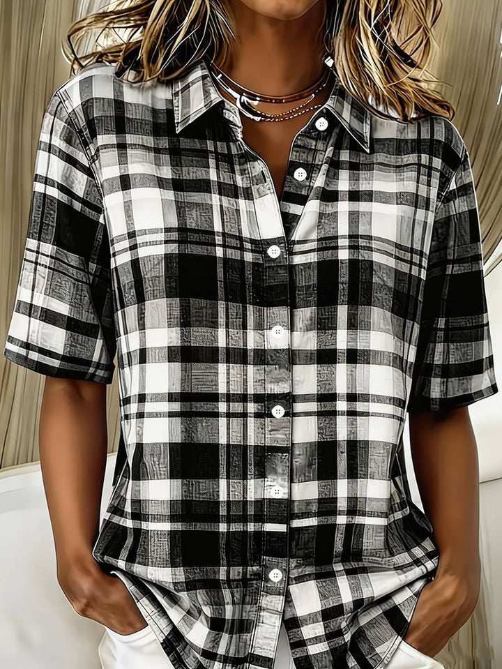 Endrita - Casual Short Sleeve Shirt With Button
