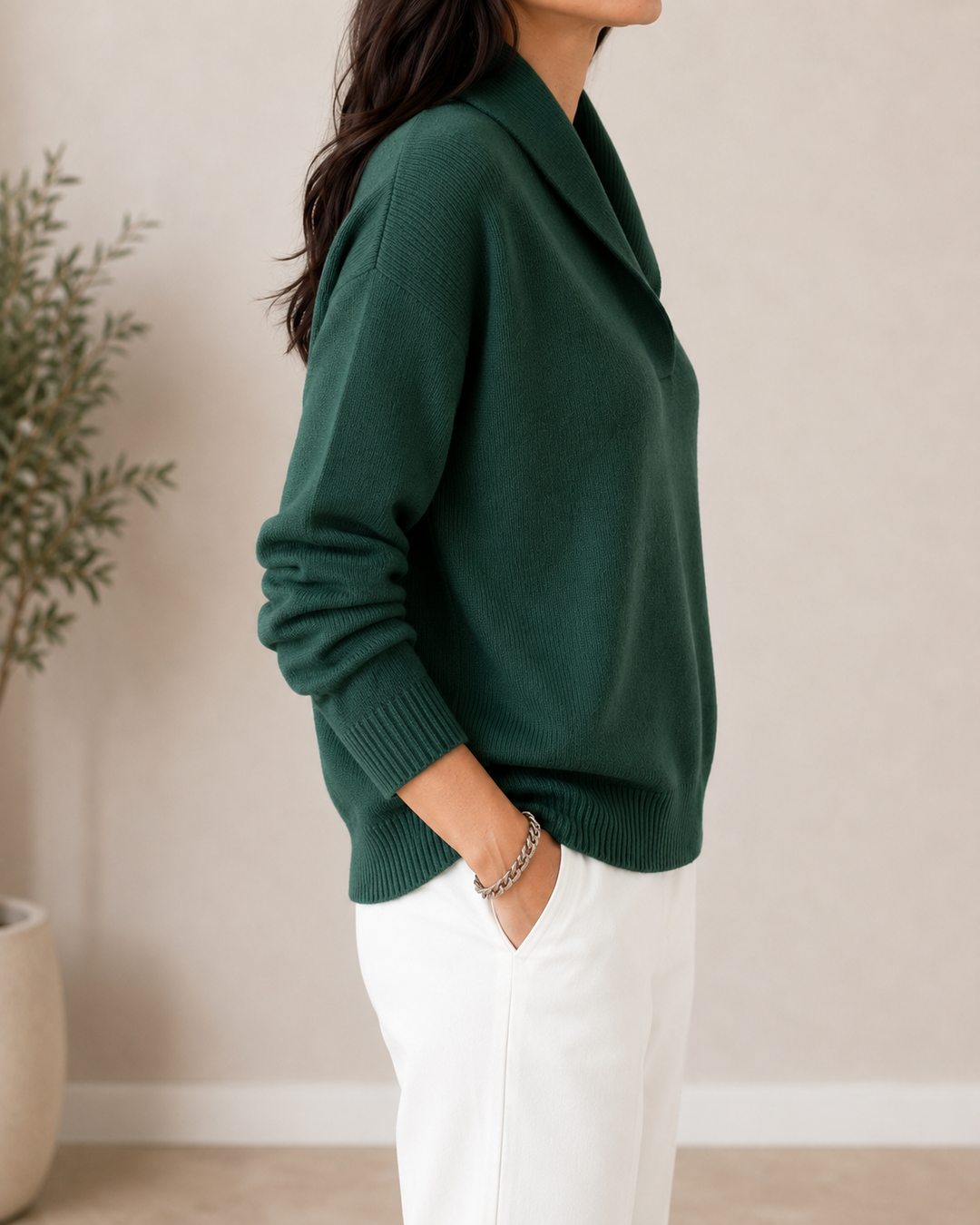 Valeis - Long Sleeve V-Neck Sweater