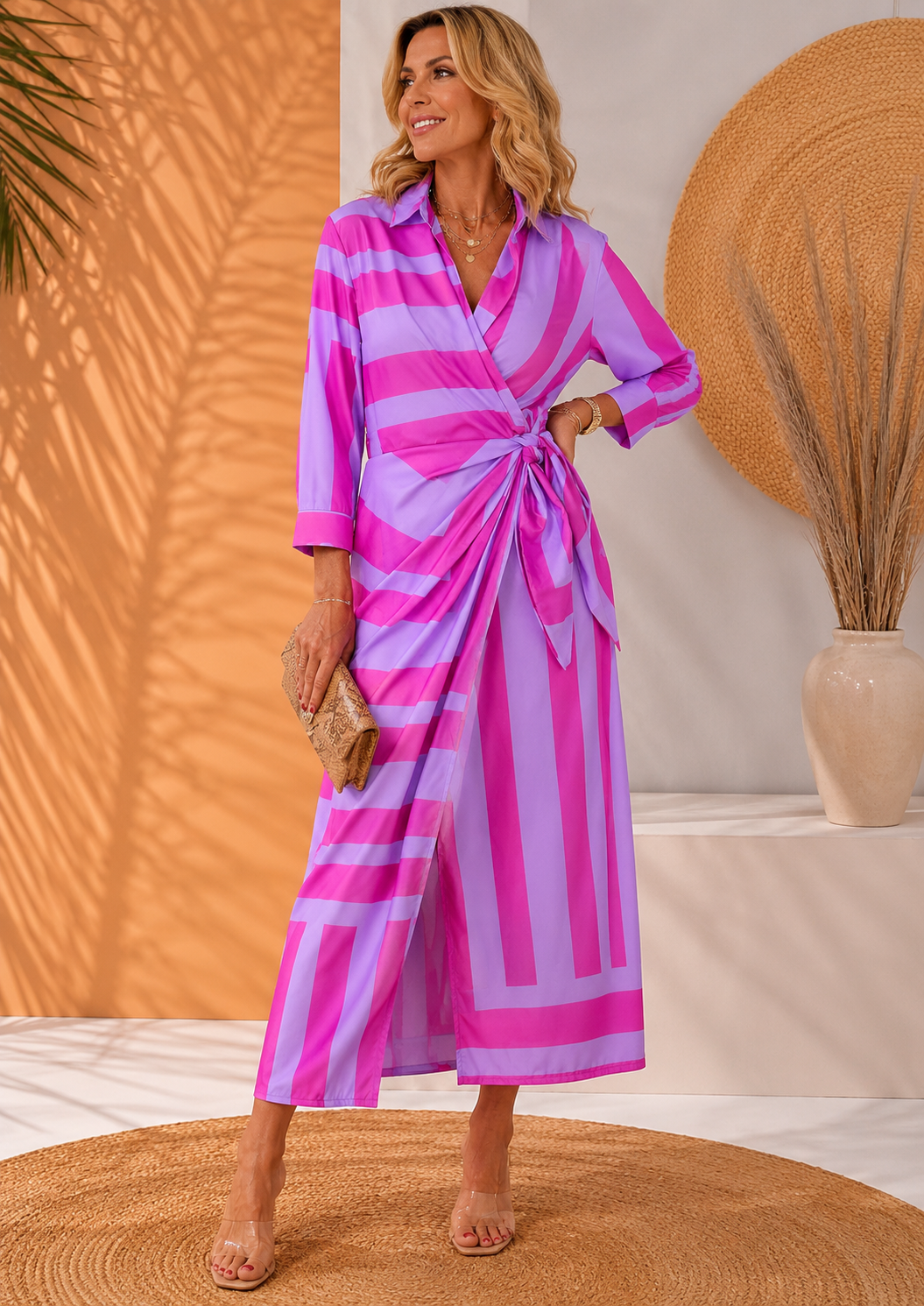 Olivera - Elegant Maxi Dress With Tie