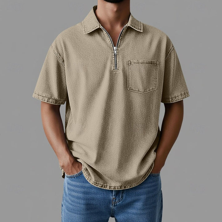 Alhan - DenimCore Zip Shirt