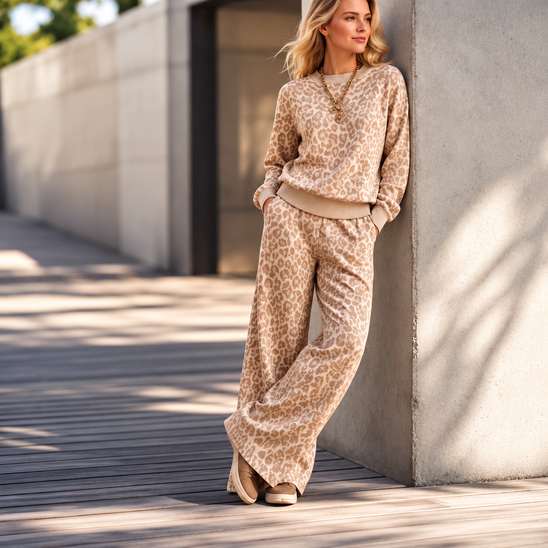 Idalita - Leopard Print Two-Piece Set