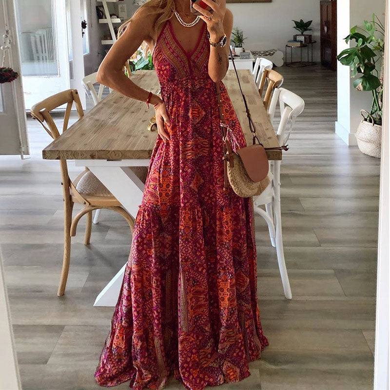 Elysina - V-Neck Maxi Dress