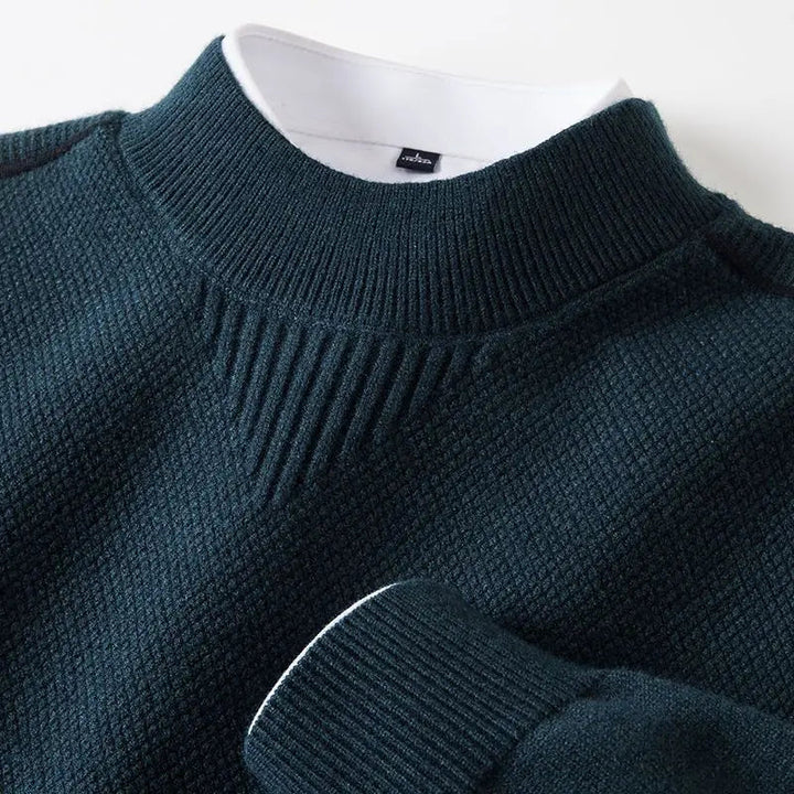 Thado - Sweater With Textured Knit and Crew Neck