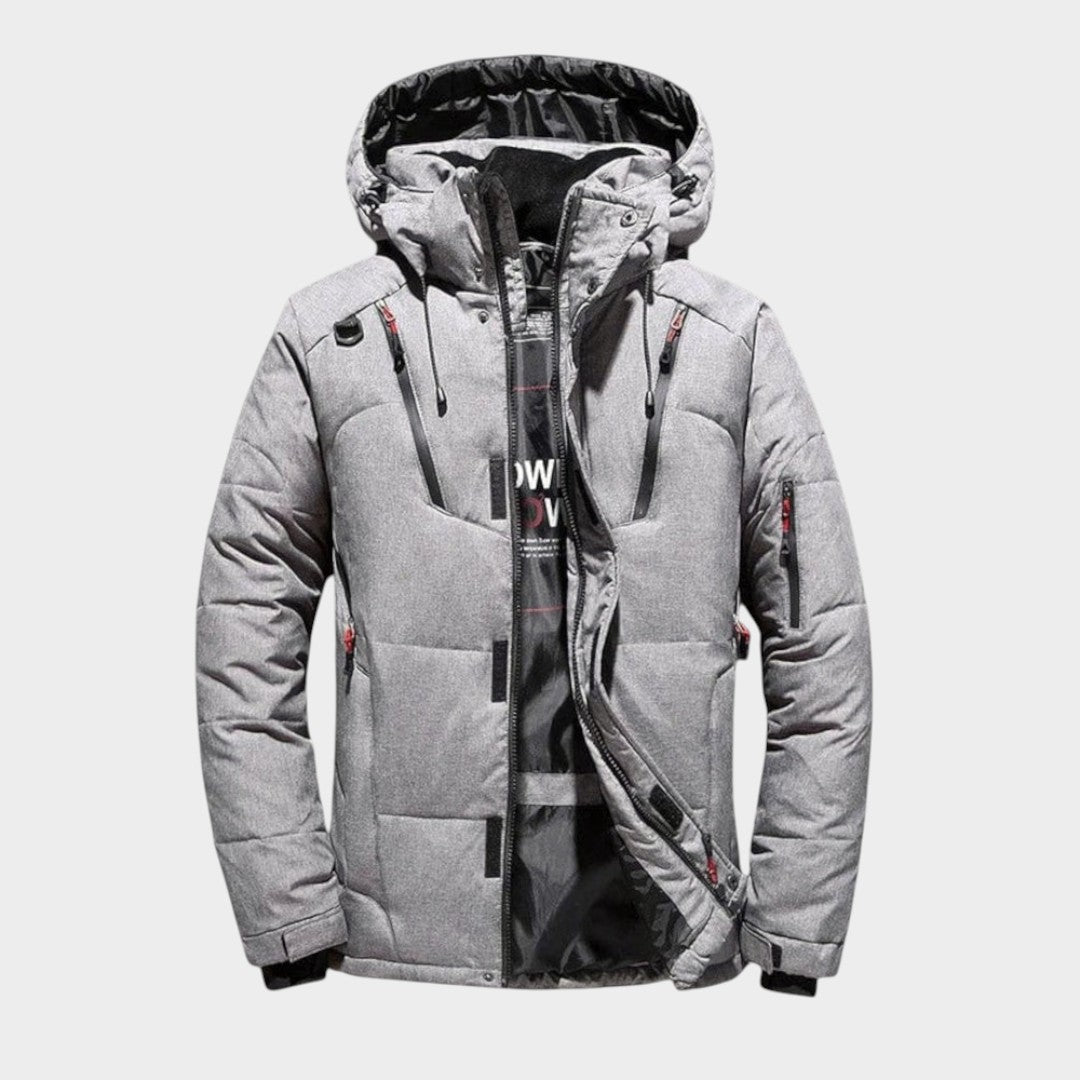 Peneolia - Puffer Jacket With Hood and Zippered Pockets