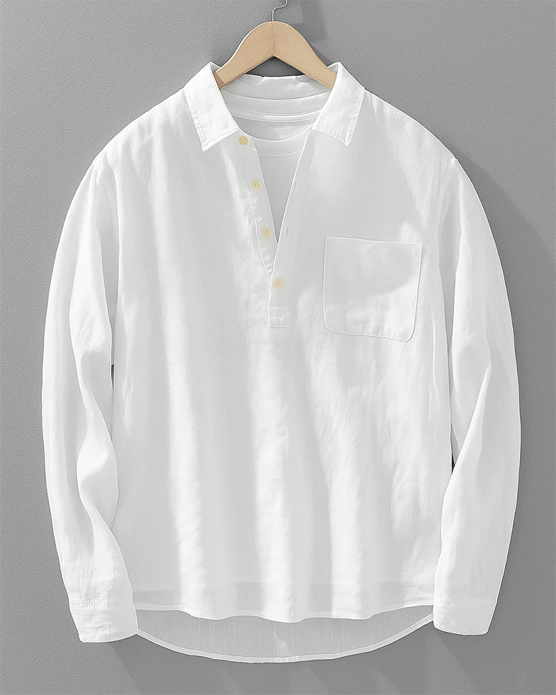 Fabius - Long Sleeve Collar Shirt With Pocket