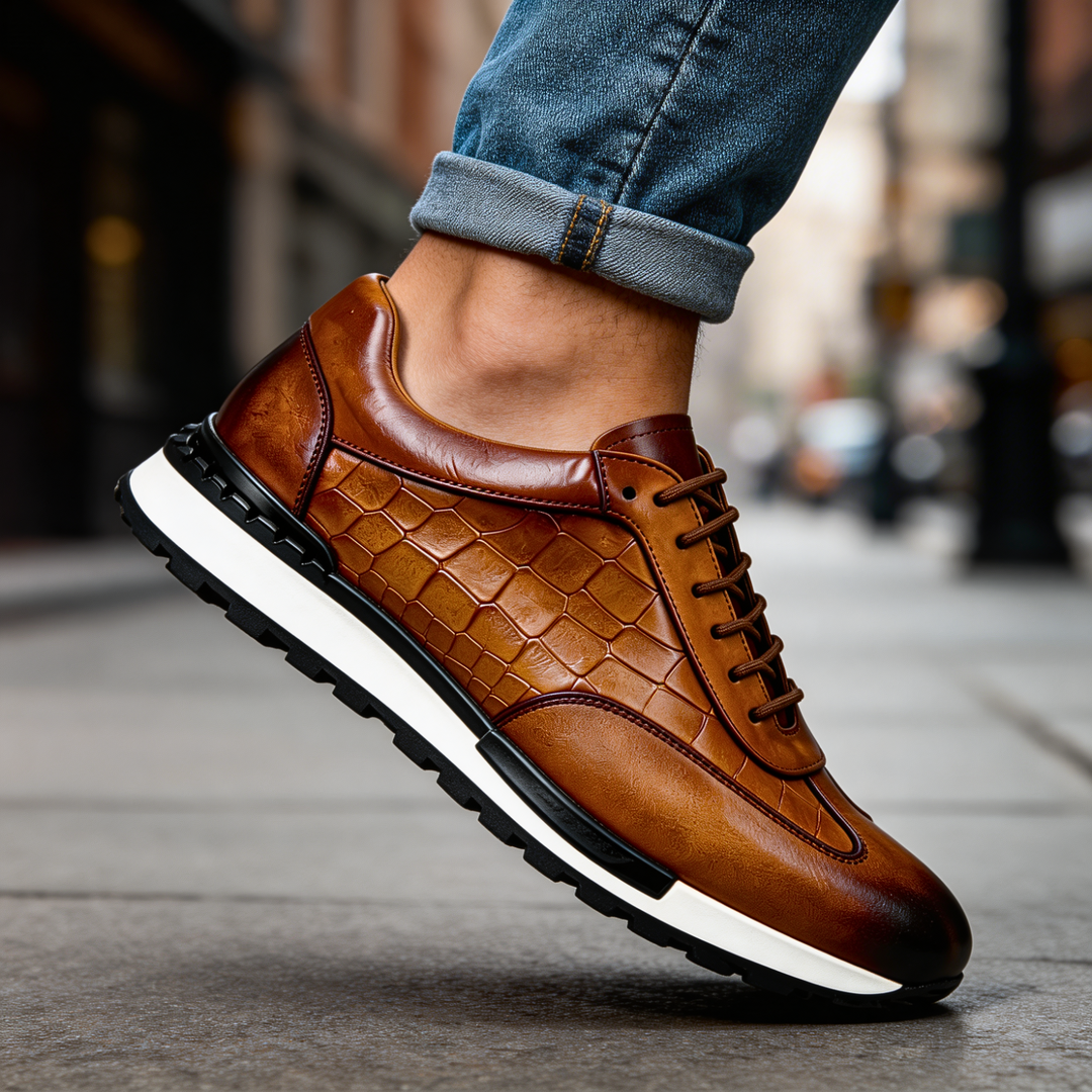 Raffar - Lace Up Leather Sneakers