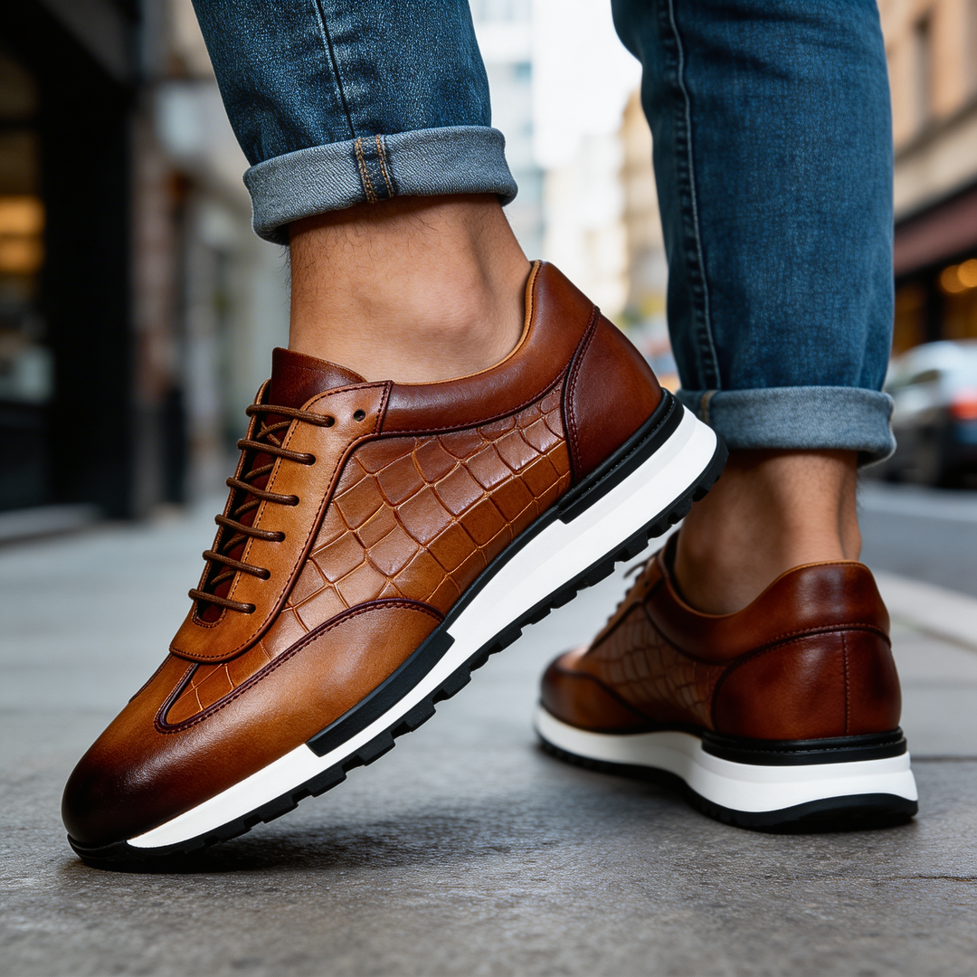 Raffar - Lace Up Leather Sneakers