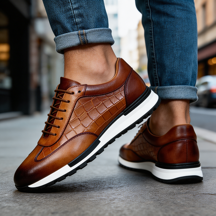 Raffar - Lace Up Leather Sneakers