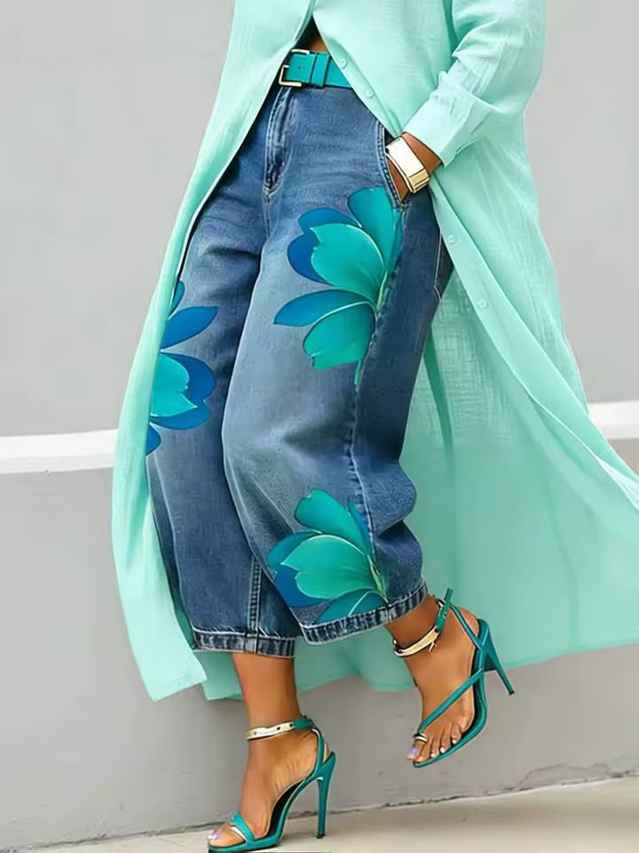 Emilisette - Casual Floral Jeans
