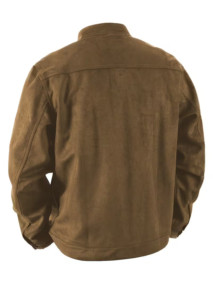 Lucrira - Suede Jacket With Dual Front Pockets