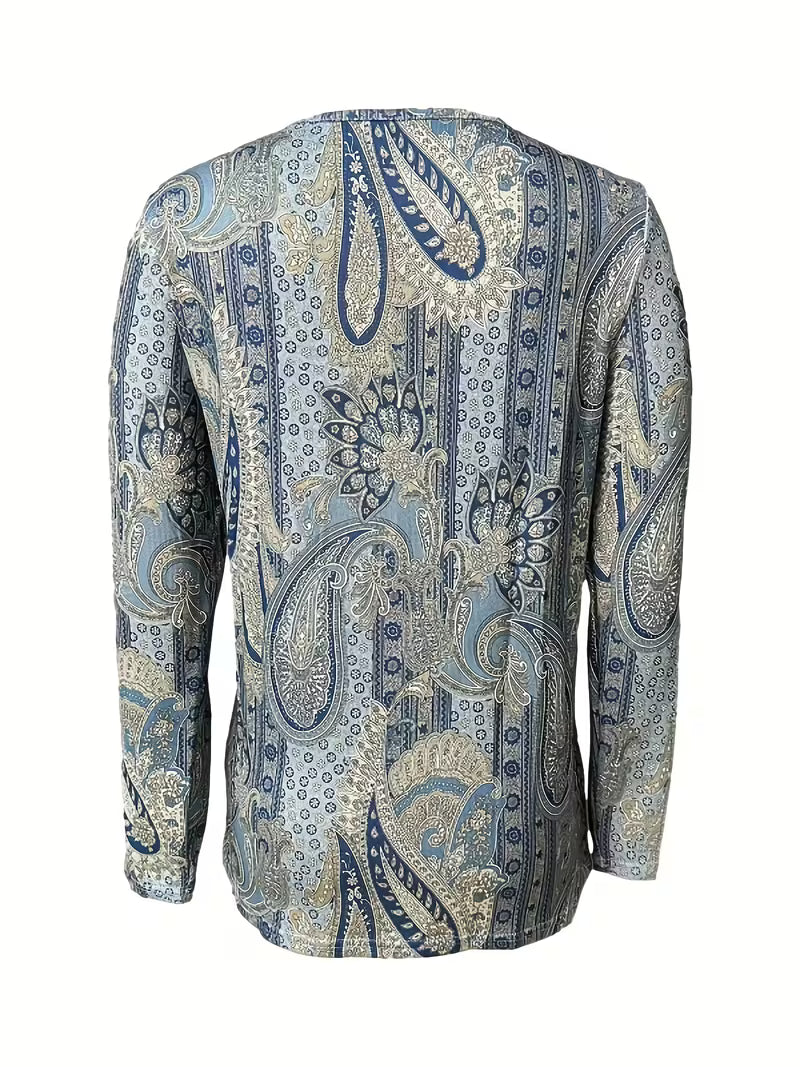 Calette - Paisley Print Cowl Neck Top