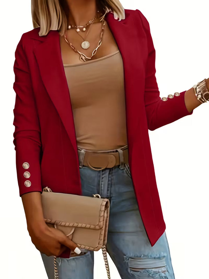 Tatjanita - Long sleeve Decorative Button Blazer