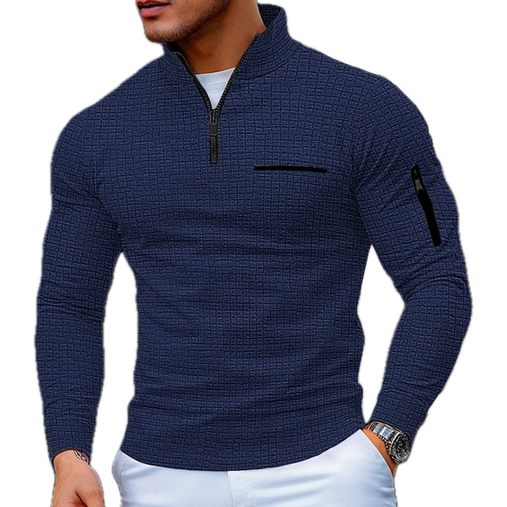 Torgaroc-Textured Quarter Zip Sweater