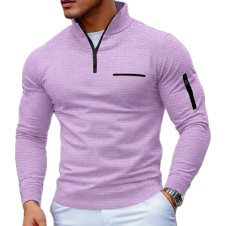 Torgaroc-Textured Quarter Zip Sweater