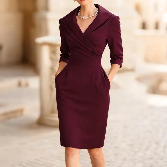 Lianilisa - Elegant Shawl Collar Sheath